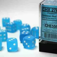 Chessex: Frosted D6 Set of 12 16mm - Caribbean Blue