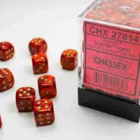 Chessex: Scarab D6 Set of 36 12mm - Scarlet