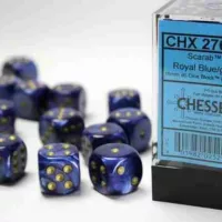 Chessex: Scarab D6 Set of 12 16mm - Royal Blue