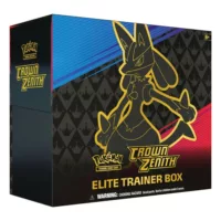 Pokemon TCG Elite Trainer Box from Crown Zenith featuring an image of Lucario on the side