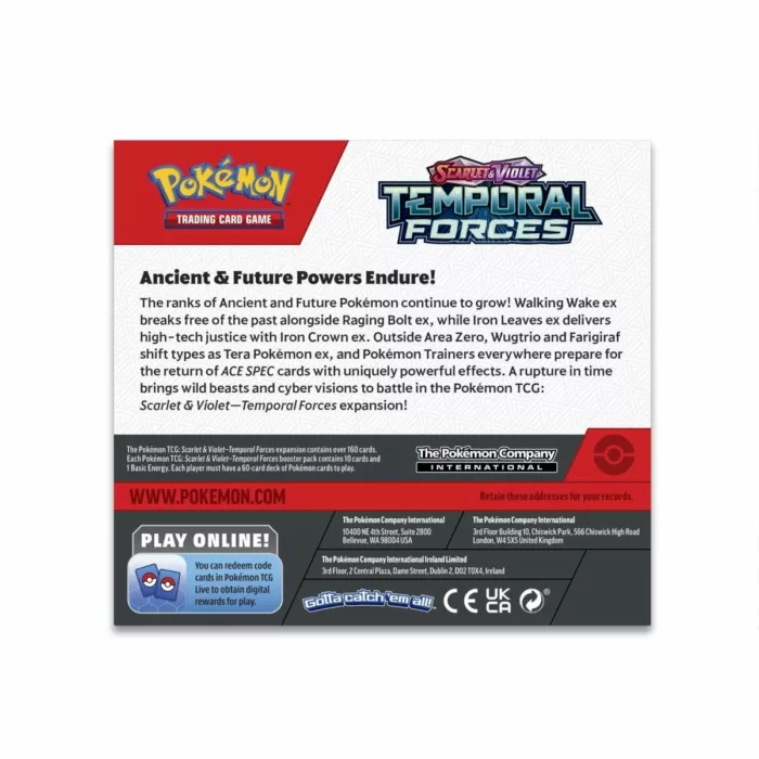 Pokemon TCG: Temporal Forces Booster Box Back