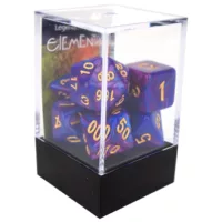 Boxed Poly Dice Set - Elemental - Dark Blue and Purple