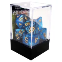 Boxed Poly Dice Set - Elemental - Blue and Black