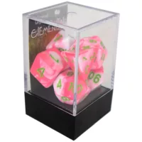 Boxed Poly Dice Set - Elemental - Pink and White