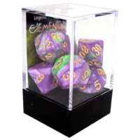 Boxed Poly Dice Set - Elemental - Light Purple and Green