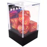 Boxed Poly Dice Set - Pearl - Red (Gold)