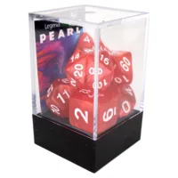 Boxed Poly Dice Set - Pearl - Red (White)