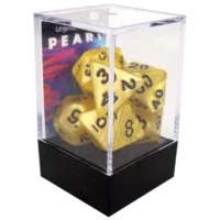 Boxed Poly Dice Set - Pearl - Yellow (Black)