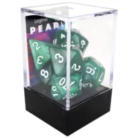 Boxed Poly Dice Set - Pearl - Green (White)