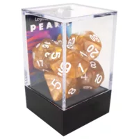 Boxed Poly Dice Set - Pearl - Gold (White)