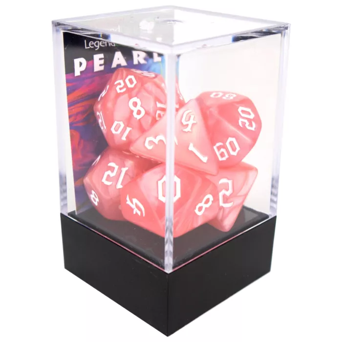 Boxed Poly Dice Set - Pearl Chaos - Rose