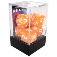 Boxed Poly Dice Set - Pearl Chaos - Orange
